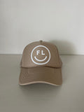 Smiley FL Foam Trucker Hat // Khaki w/Light Print