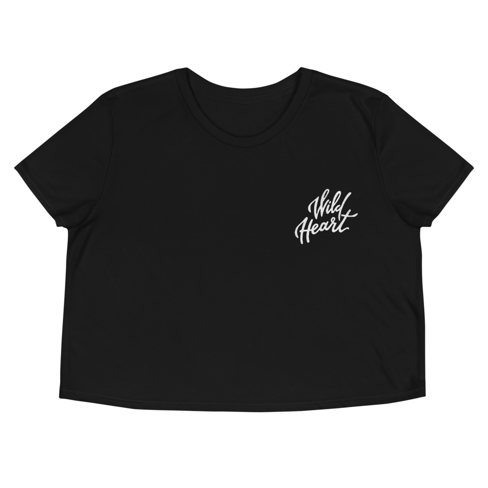 Wild Heart Embroidered Crop Top // Black, Women's Embroidered Crop Top, Standard Lifewear, Standard Lifewear Standard Lifewear outdoor adventure apparel