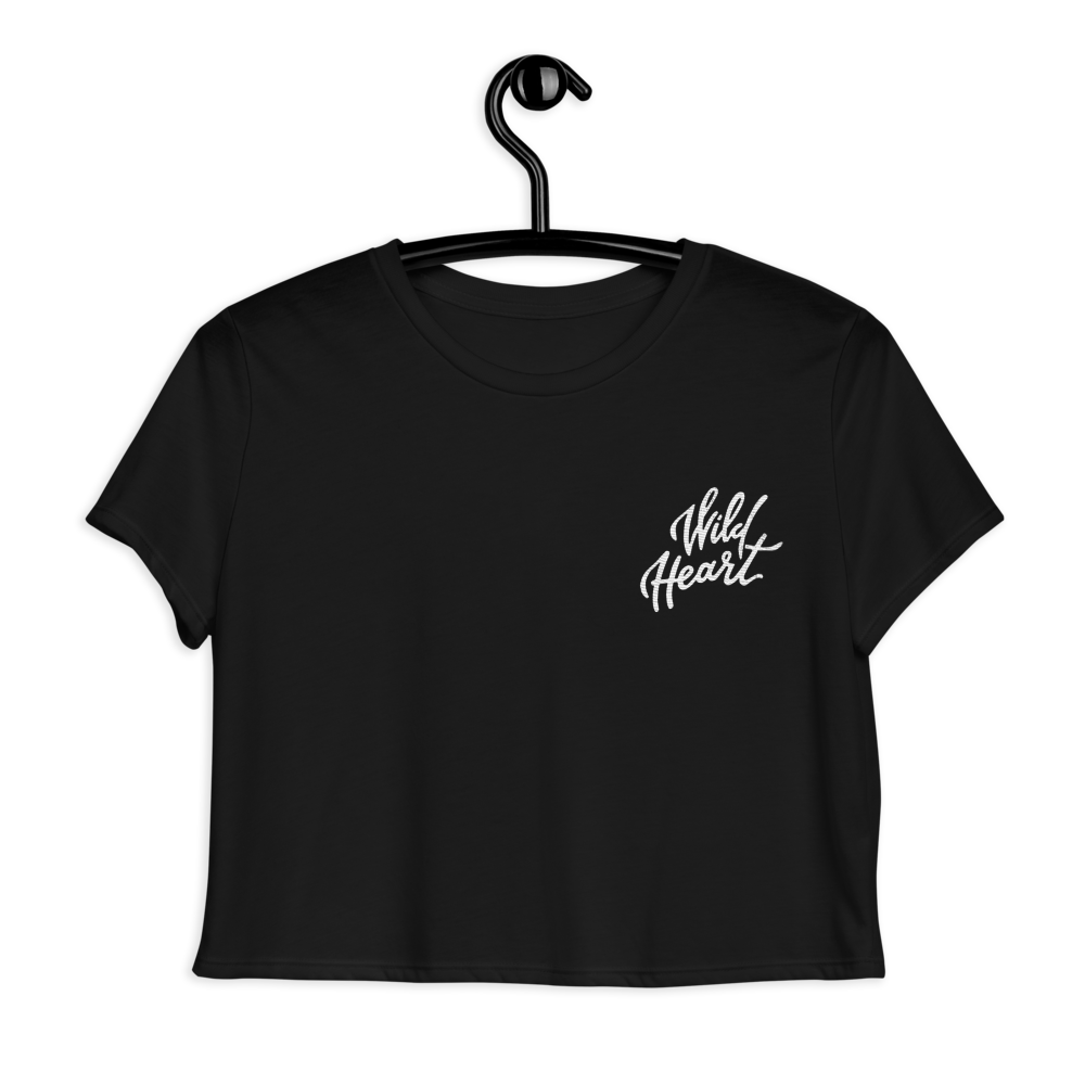 Wild Heart Embroidered Crop Top // Black, Women's Embroidered Crop Top, Standard Lifewear, Standard Lifewear Standard Lifewear outdoor adventure apparel