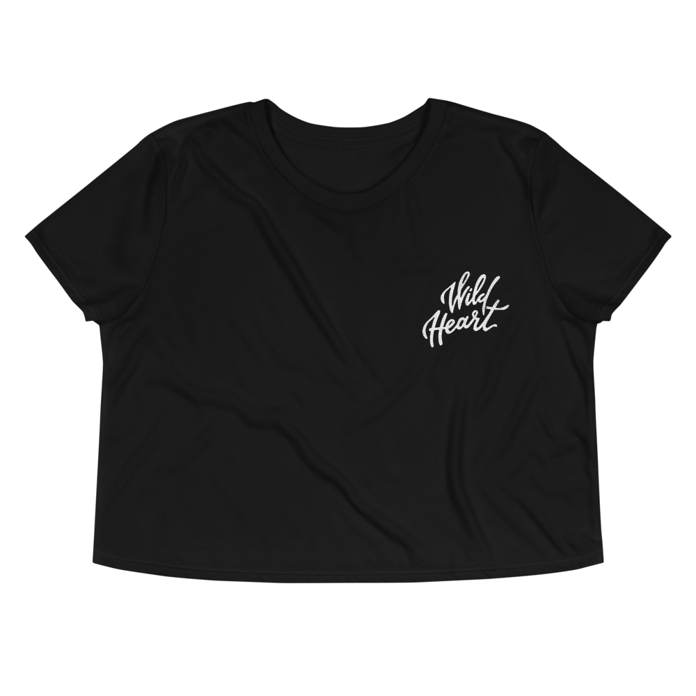 Wild Heart Embroidered Crop Top // Black, Women's Embroidered Crop Top, Standard Lifewear, Standard Lifewear Standard Lifewear outdoor adventure apparel