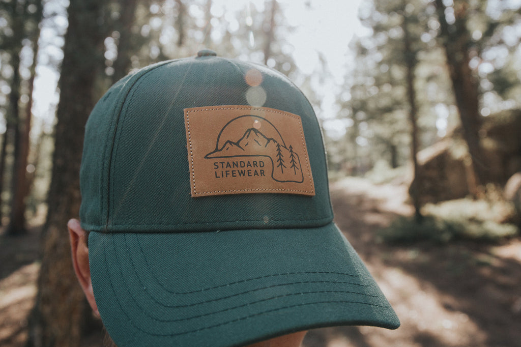 Classic Leather Patch Snapback // Green, Hat, Standard Lifewear, Standard Lifewear Standard Lifewear outdoor adventure apparel
