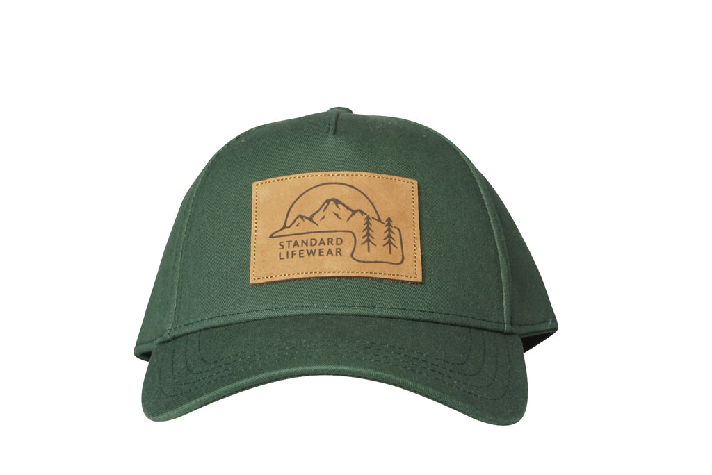 Classic Leather Patch Snapback // Green, Hat, Standard Lifewear, Standard Lifewear Standard Lifewear outdoor adventure apparel